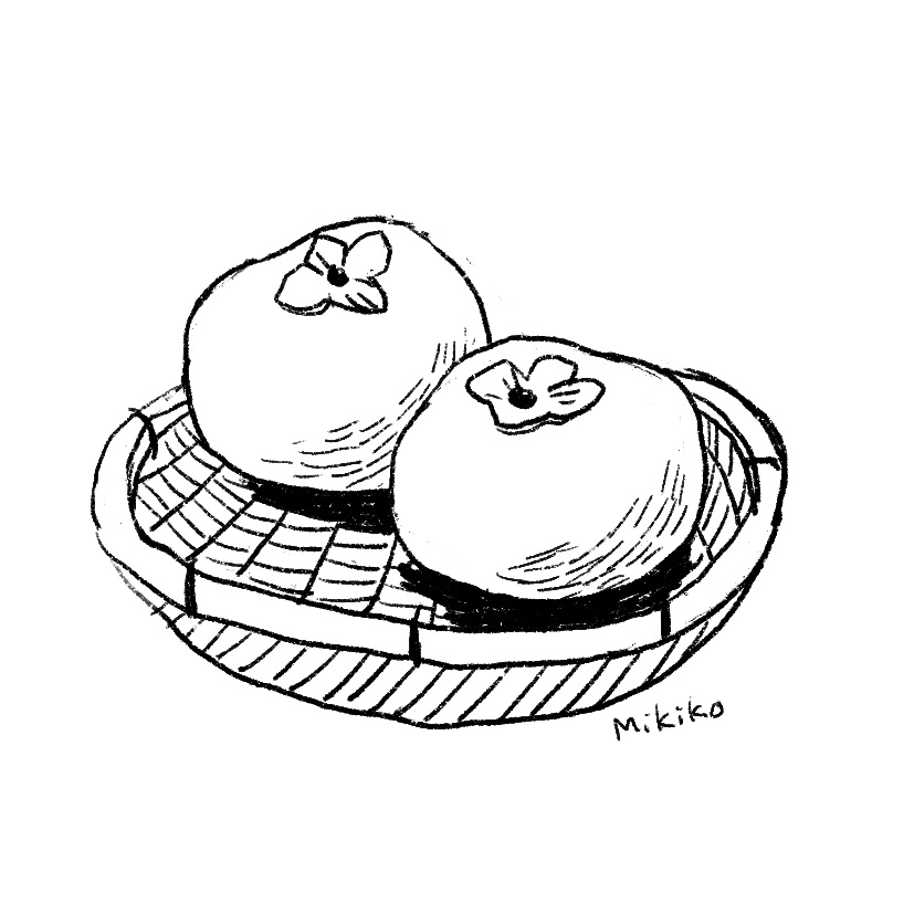 食べ物 フードイラスト 柿 熊本のイラストレーターわたなべみきこ