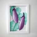 ナスの貼り絵イラスト