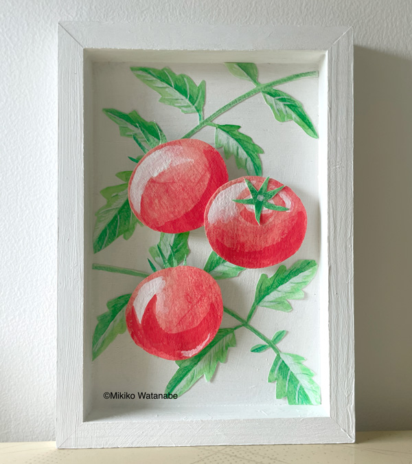 トマトの貼り絵