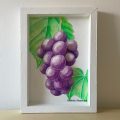 ぶどう（巨峰）の半立体イラスト
